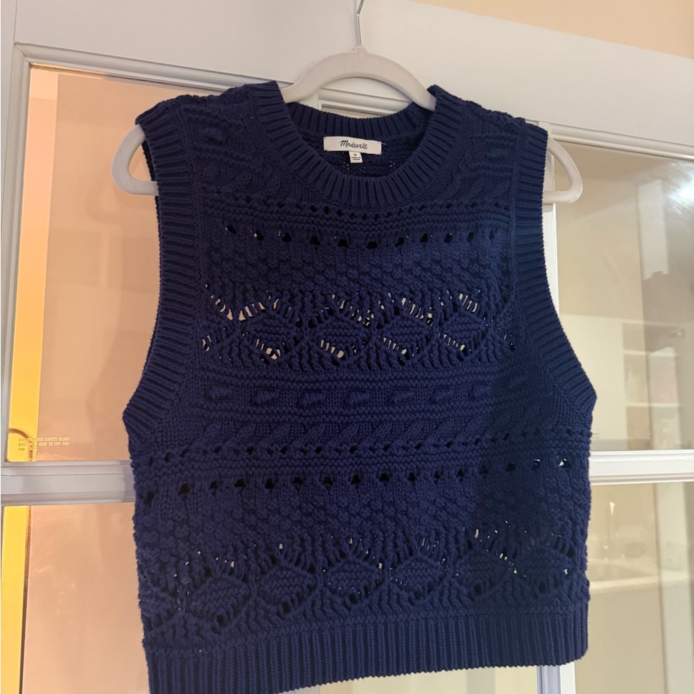 Madewell Crochet-Knit Sweater Vest